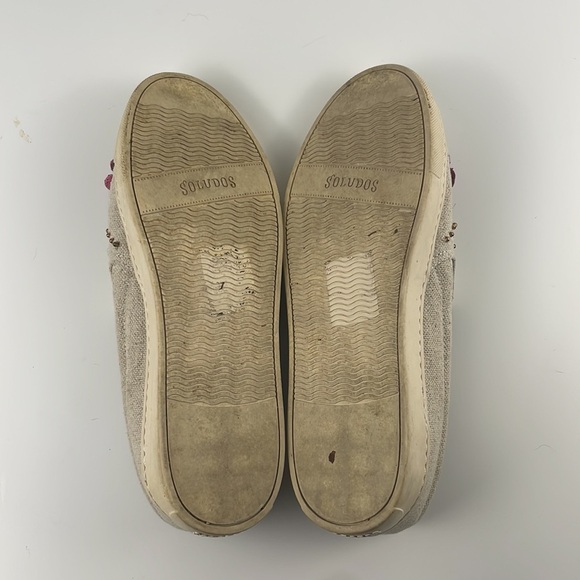 Soludos x Anthropologie | embroidered bahia floral slip on neutral boat shoe 10 - Picture 11 of 11